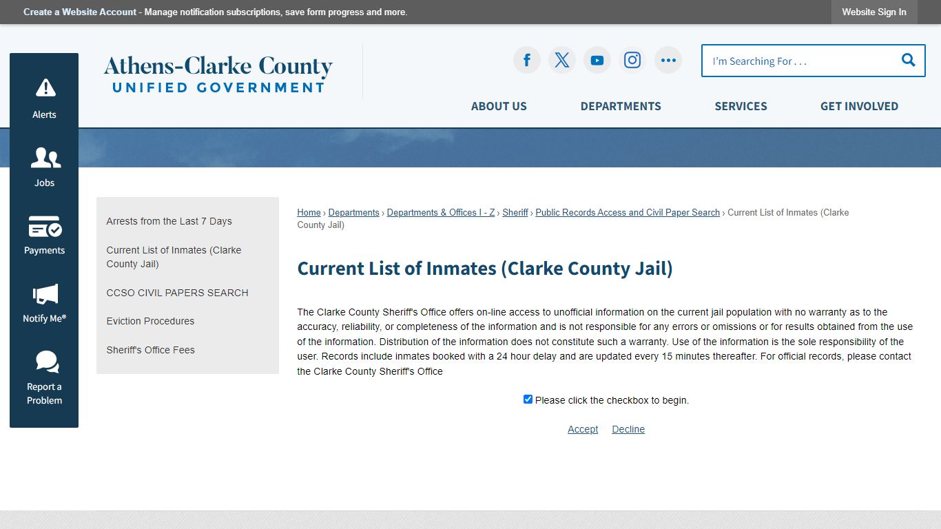 Current List of Inmates (Clarke County Jail) | Athens-Clarke ... - ACCGov